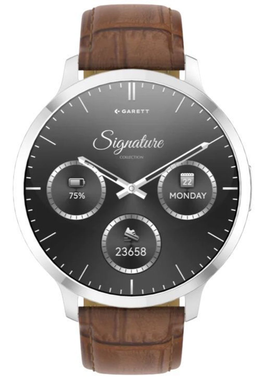 Smartwatch męski Garett Edge srebrny solid AMOLED 1,73″ + brązowy pasek (4).jpg